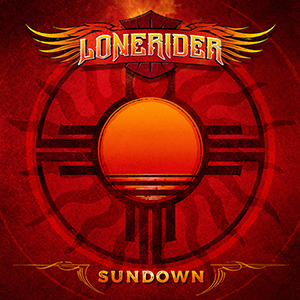 LONERIDER - Sundown - Logo, vinyl sleeve & CD cover graphic design by Eric PHILIPPE