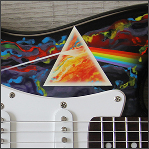 Airbrush painting on guitar body by Eric PHILIPPE