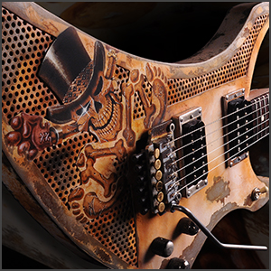 AIRBRUSH PAINTING - Armand Serra Ax Guitar - Handmade by Eric PHILIPPE